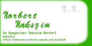 norbert makszim business card